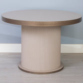 MASUTA CAPUCINO DE CAFEA ROTUNDA CU RIFLAJE, 70x70x50cm